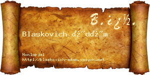 Blaskovich Ádám névjegykártya